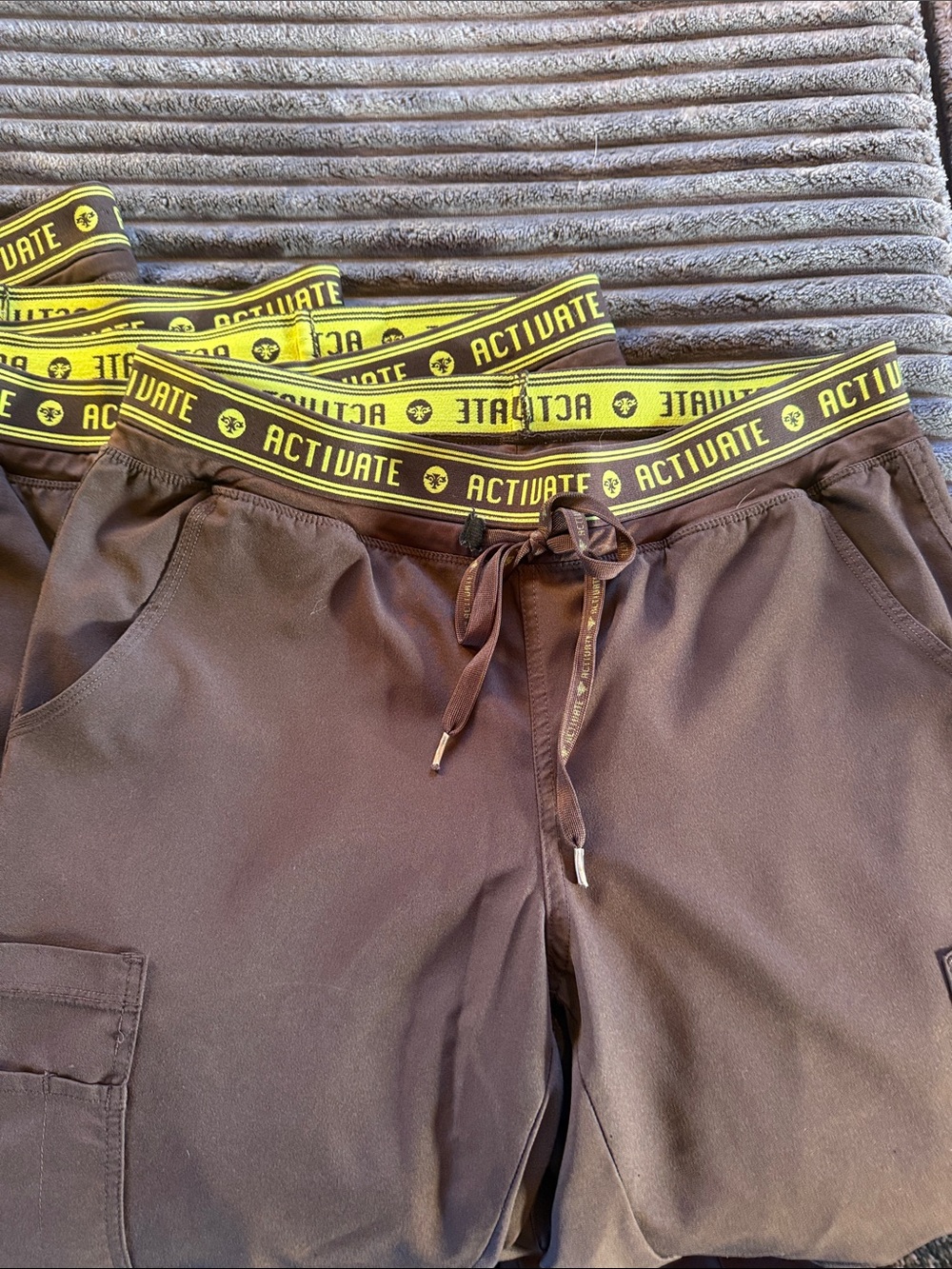 Med Couture Activate Branded Brown scrub pants set of 4